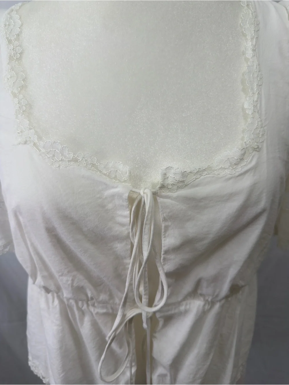 Reformation White Lace-Trim Blouse
